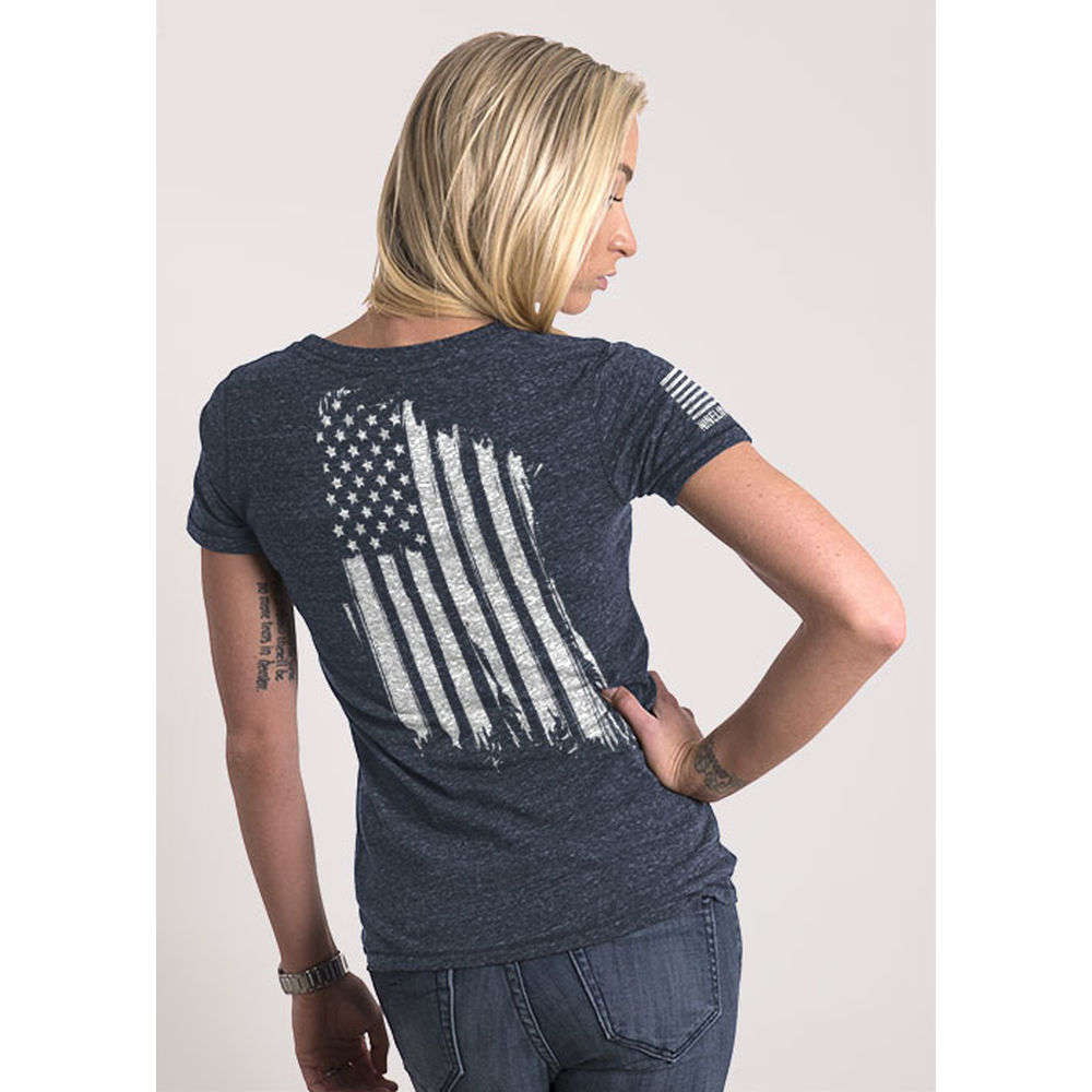 Clothing Nine Line Apparel 4.50" WMNS AMERICA RELAXED FIT TSHIRT NAVY 2XL • Model: 4.50"